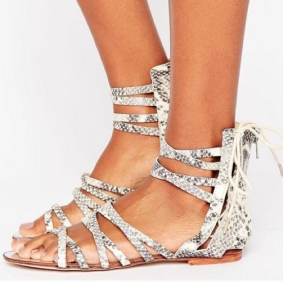 Free People Juliette Snakeskin Print Gladiator Sandals - Picture 1 of 8